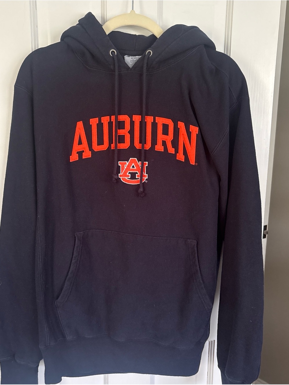 Men's Hooded Sweatshirt - Black with Orange Logo